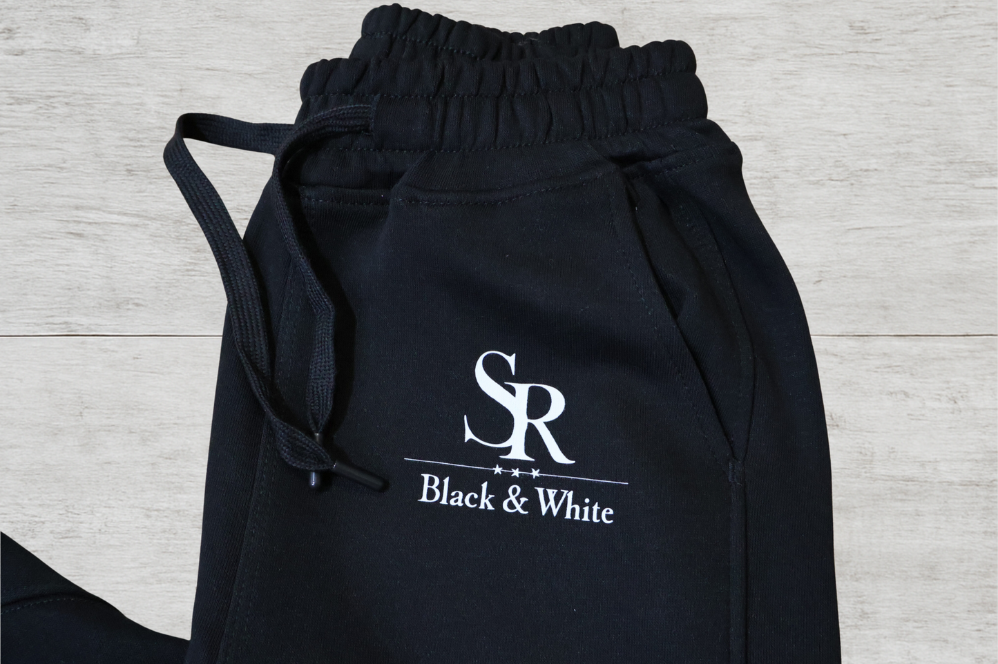 SR Black & White Kids Black Tracksuit – Unisex