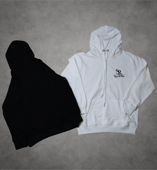 SR Black & White Kids Hoodie – Unisex