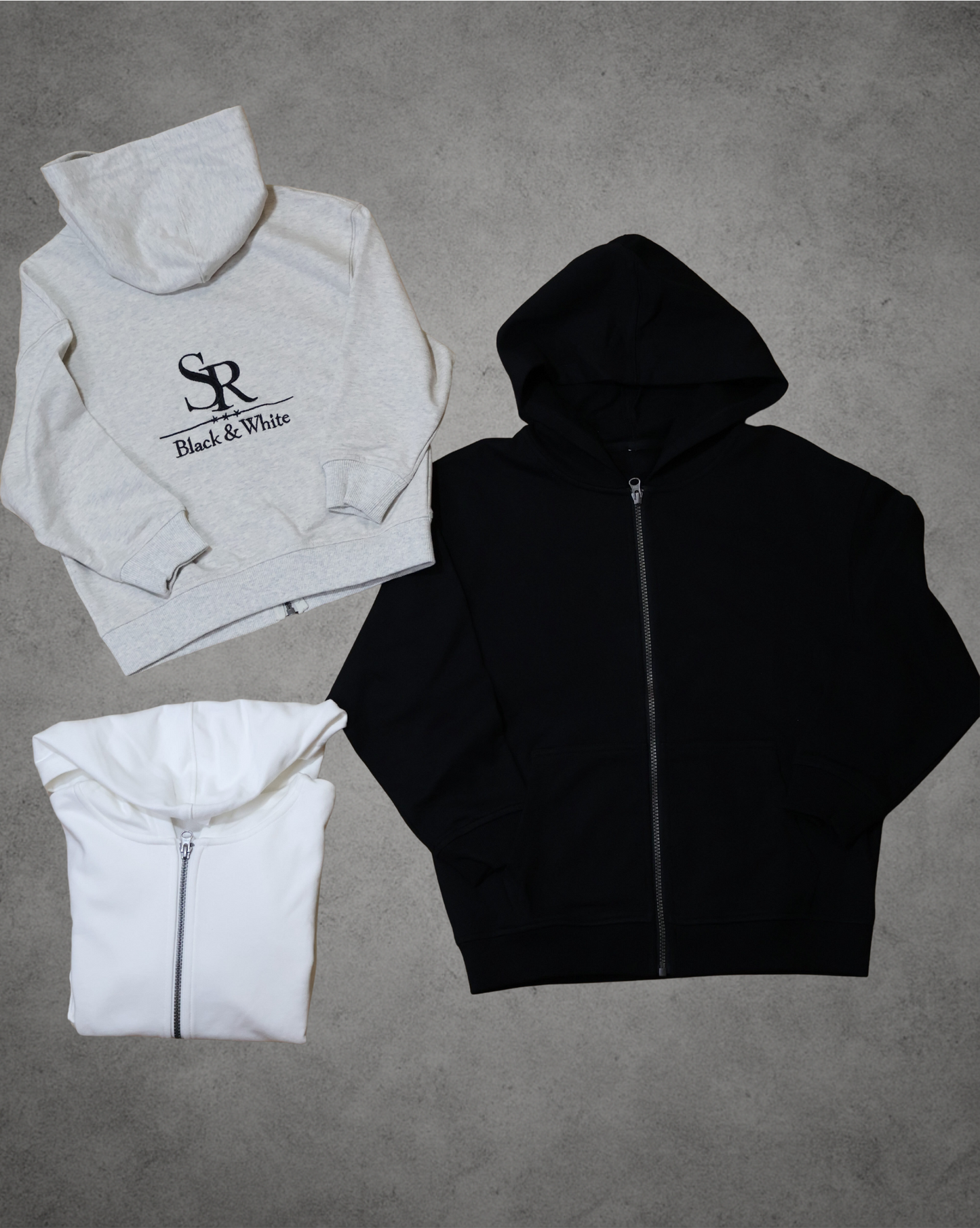 SR Black & White Kids Zip jacket with Hoodie – Unisex