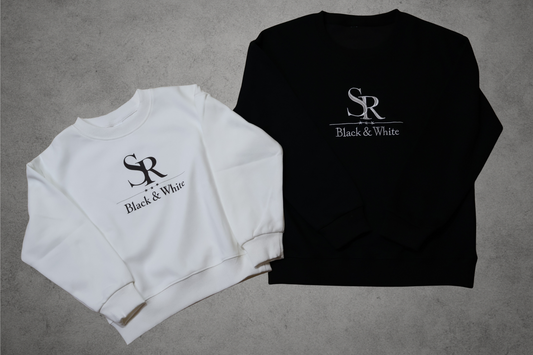 SR Black & White Kids Sweater – Unisex