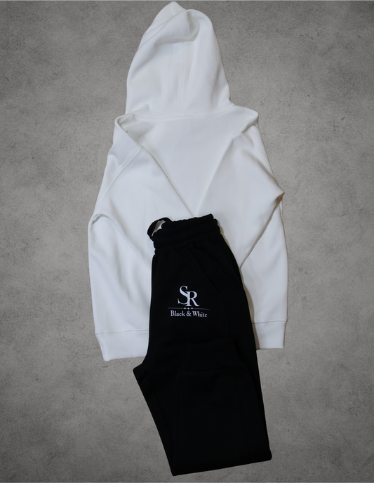 SR Black & White Kids Black&White Tracksuit – Unisex