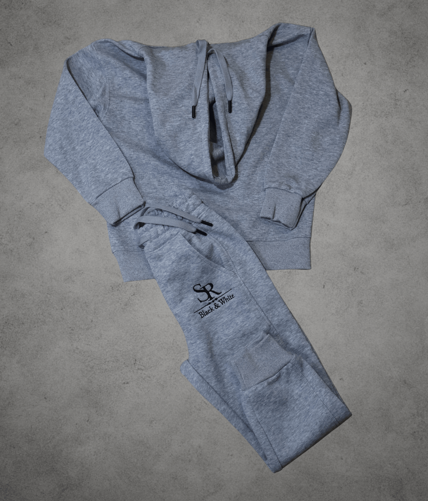 SR Black & White Kids Grey Tracksuit – Unisex
