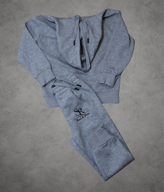 SR Black & White Kids Grey Tracksuit – Unisex