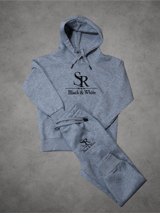 SR Black & White Kids Grey Tracksuit – Unisex