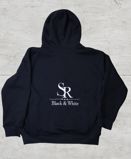 SR Black & White Premium Zip Jacket with Hoodie – Unisex